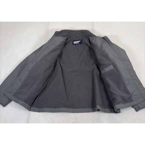 Lands' End Womens Medium 10-12 Grey Gray Fleece Lined Jacket Benefits Charity - Picture 8 of 16